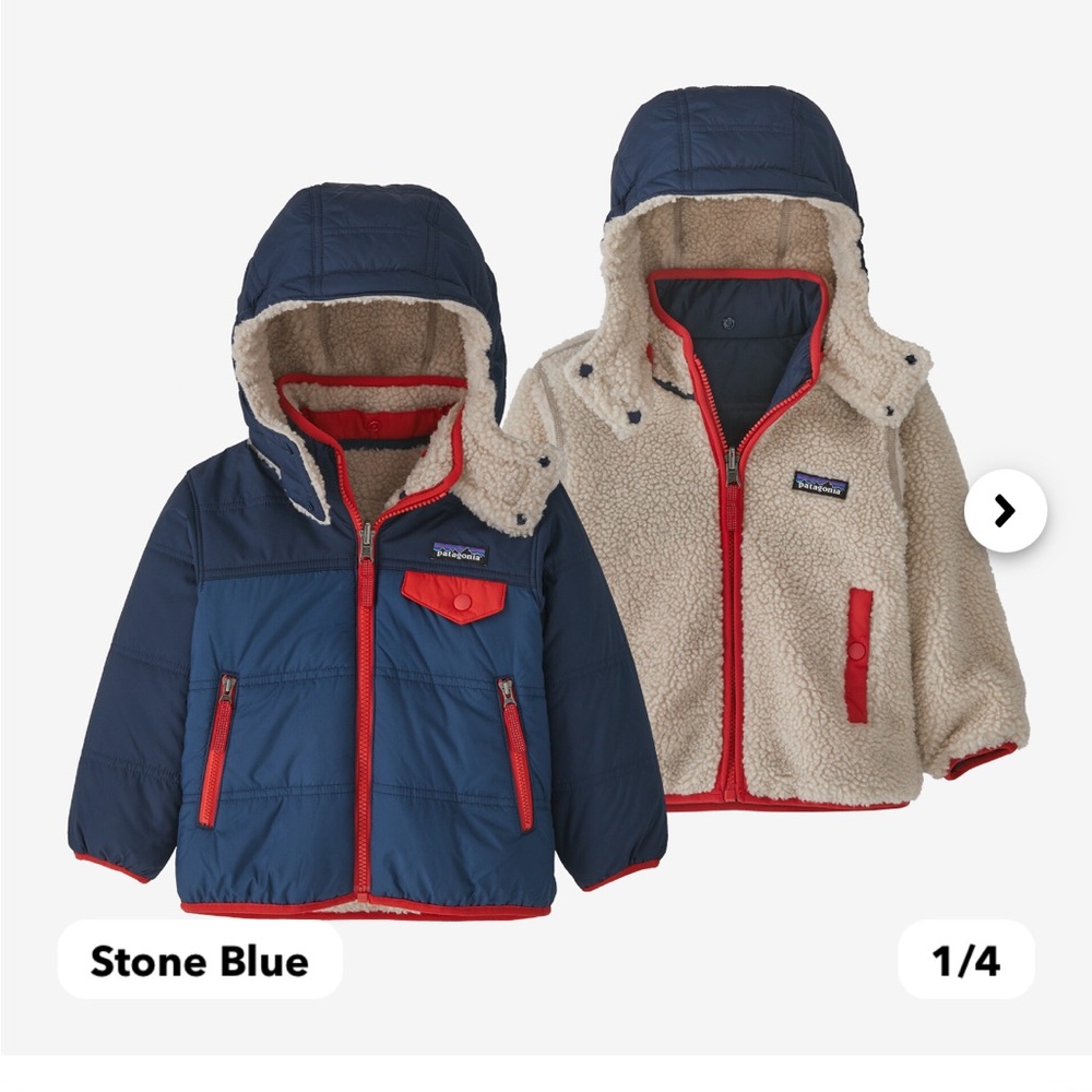 Patagonia Reversible Tribbles Hoody - Navy 3T